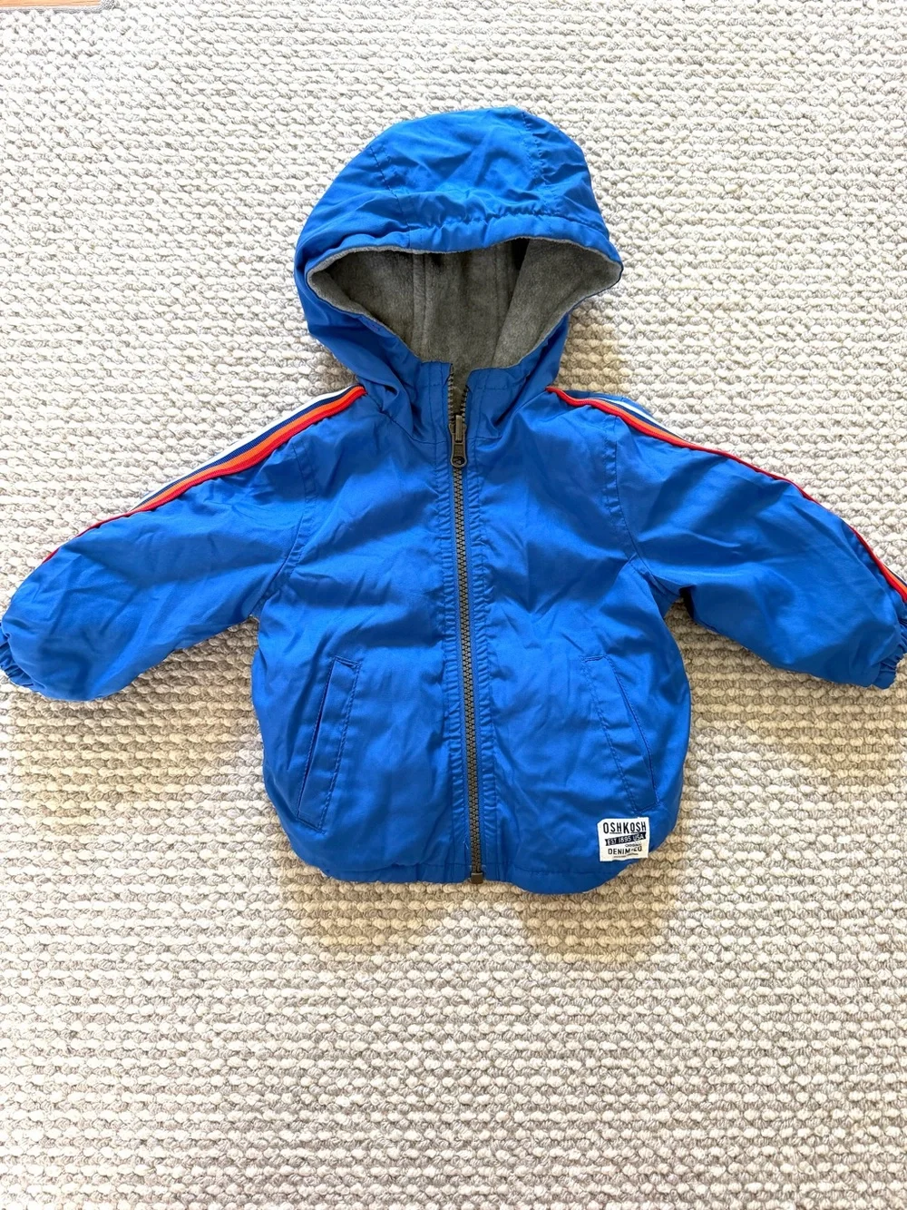 OshKosh B’Gosh Boys Reversible Midweight Hooded Jacket – 6-9 Months
